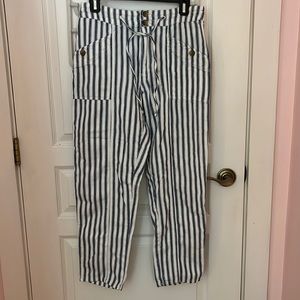 American Eagle white/blue stripe pants
